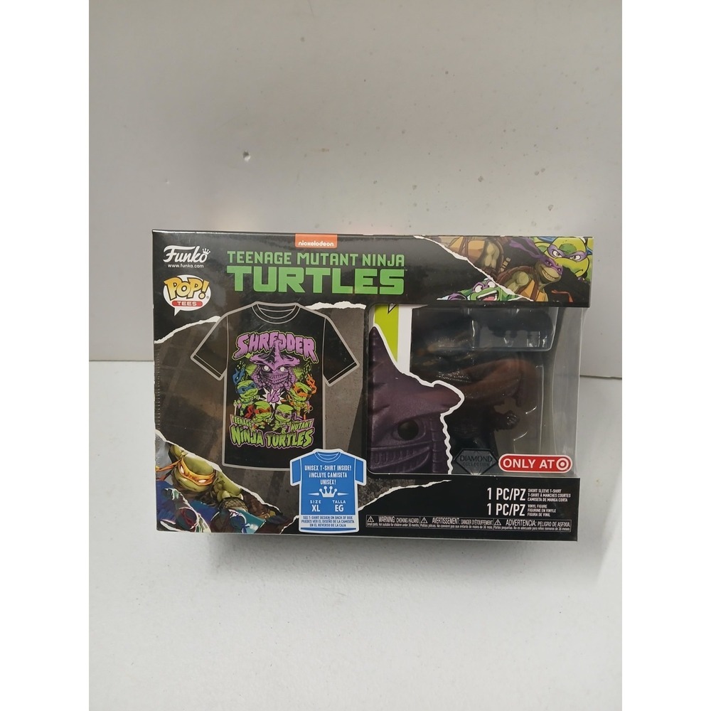 Funko POP! + Tee TMNT Shredder DIAMOND Target Exclusive Combo Size XL In Hand
